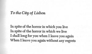 To the city of Lisbon