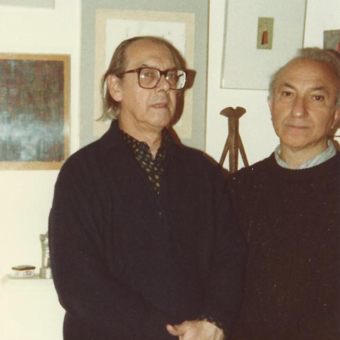 With Fernando Azevedo, Primrose Mansions, London, 1987