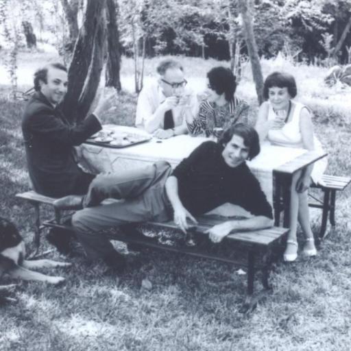 With Roman Jakobson, Electra Cardona, Svatava Jakobson and Paul Schmidt, Austin, c. 1969