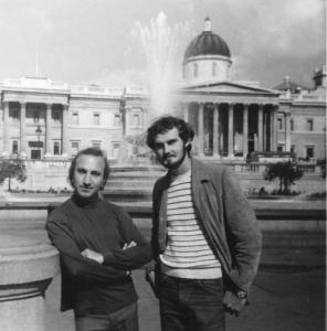 With Ben Norwood, Trafalgar Square, London